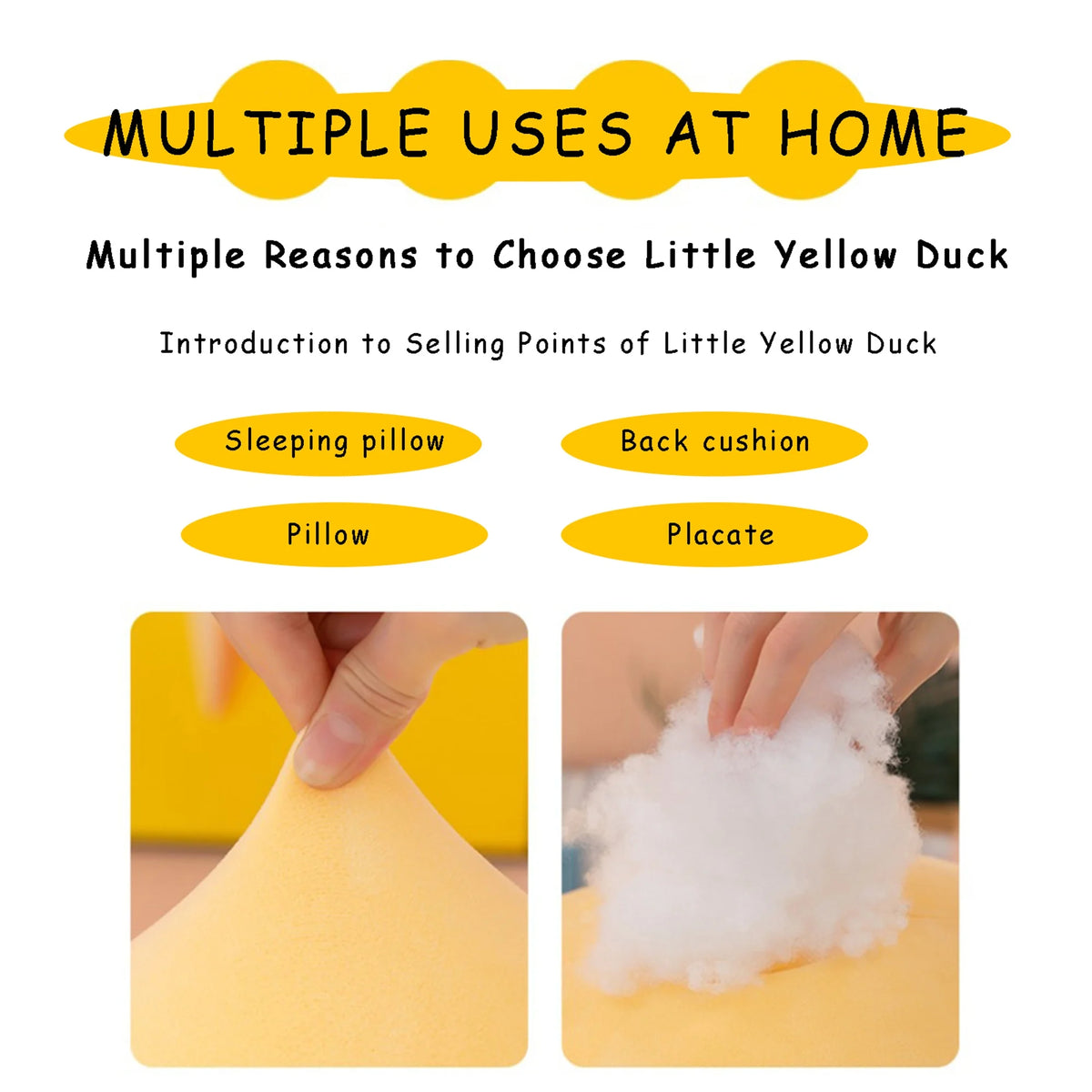 Cartoon Yellow Duck Stuffed Plush Doll Soft Pillow Toy H426