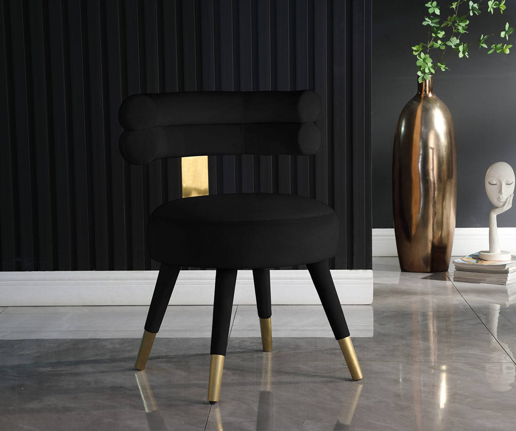 Black Velvet Dining Chair (Set of 2) J351088