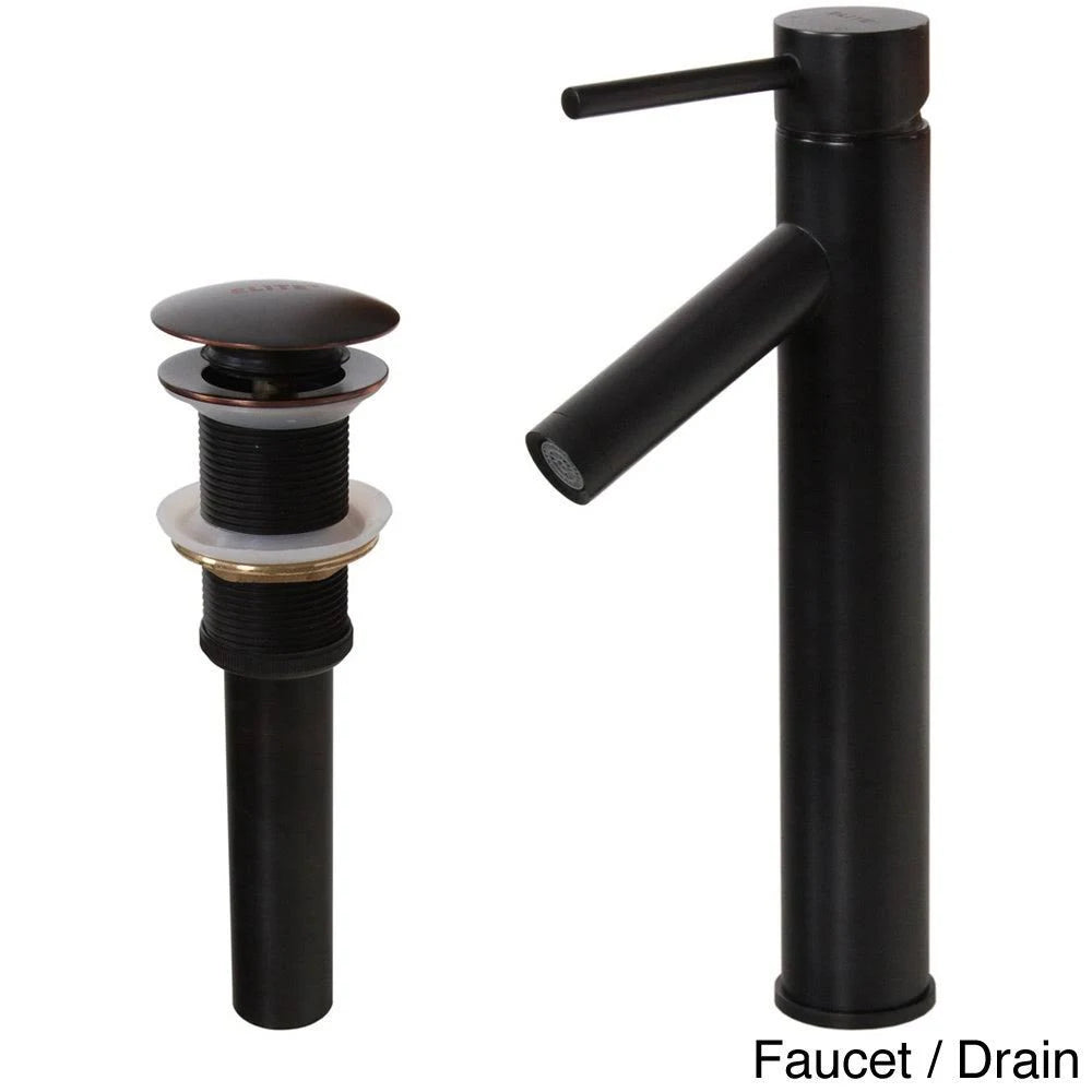 Oil Rubbed Bathroom Vessel Sink Faucet with Pop-Up Drain M6777