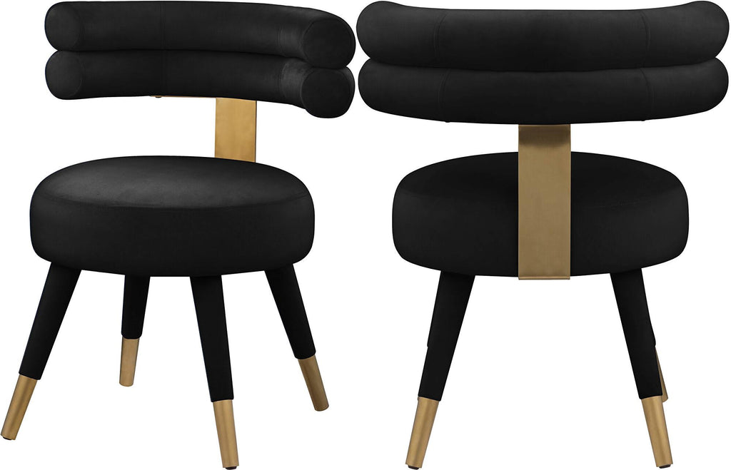 Black Velvet Dining Chair (Set of 2) J351088