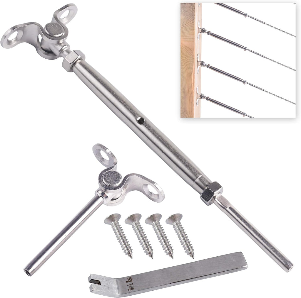 T316 Stainless Steel Adjustable Angle 1/8 Cable Railing Kit Hardware 10 Pack F548873