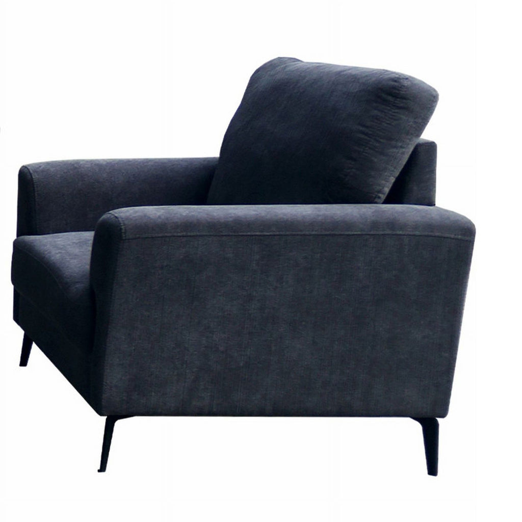 Black Chenille Sofa Loveseat Chair Set V667