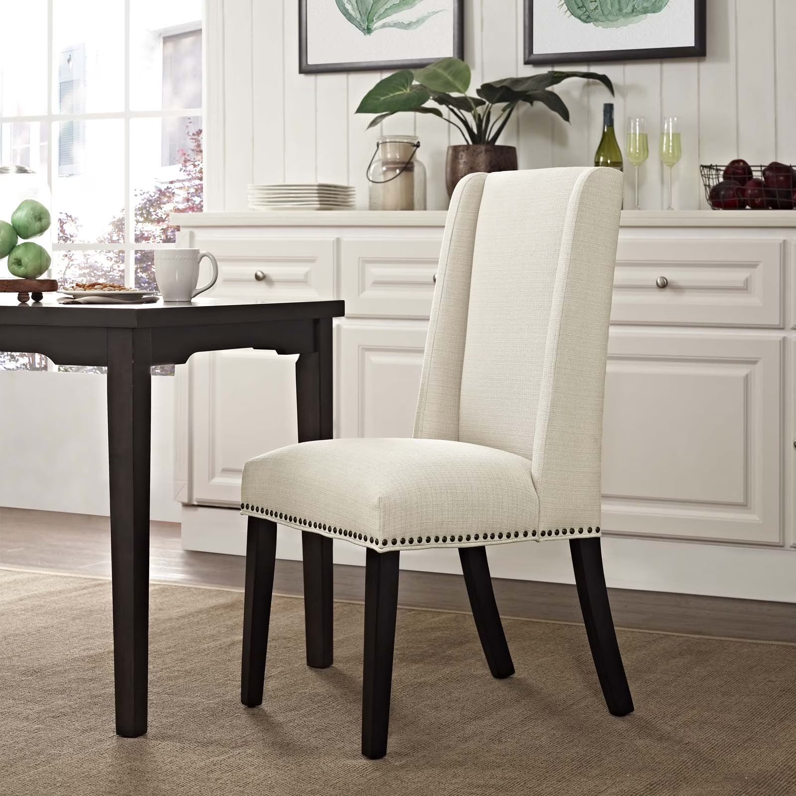 Beige Fabric Dining Chair D400317