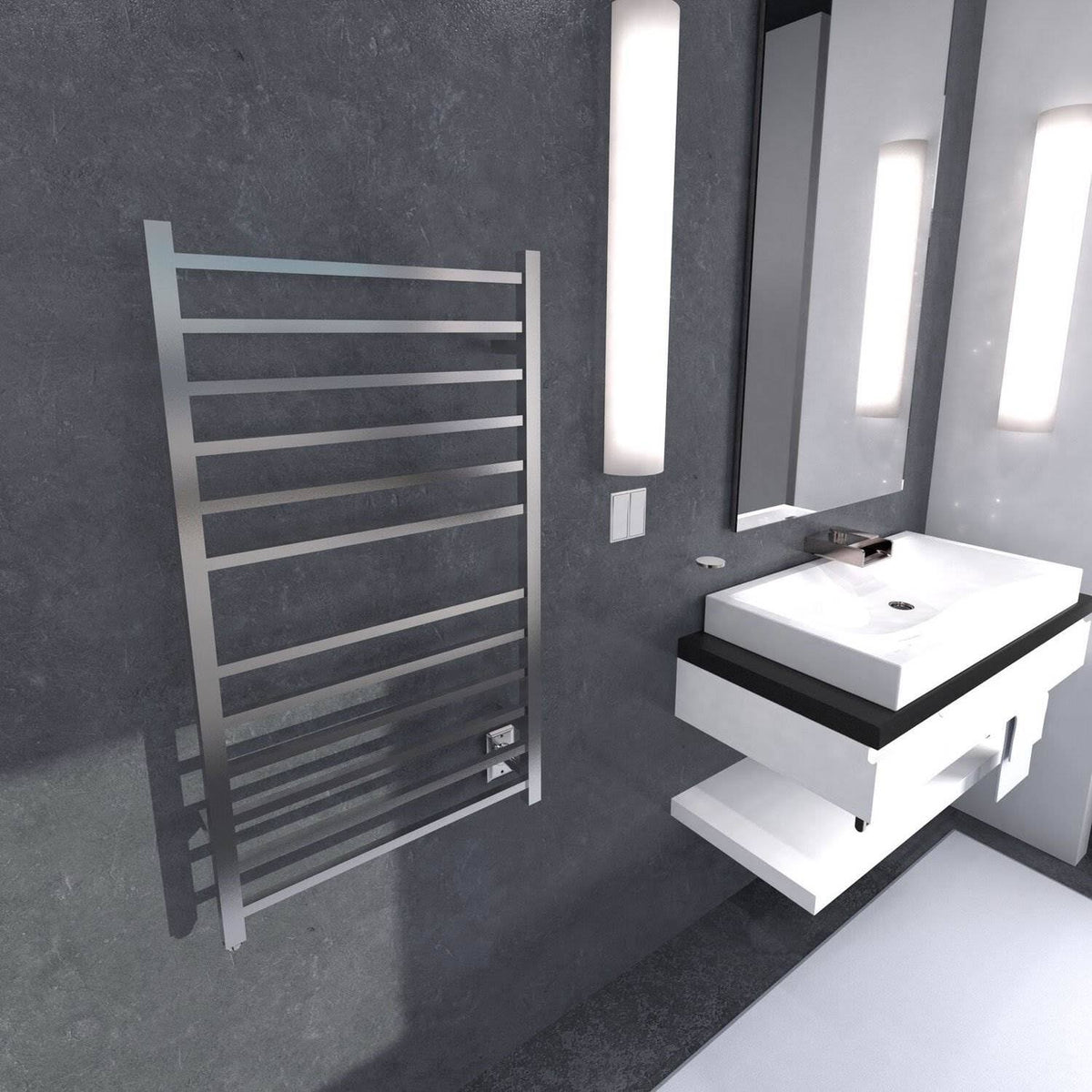Hardwired Curved 10 Bar Electric Bathroom Towel Warmer (2 Pack) F505