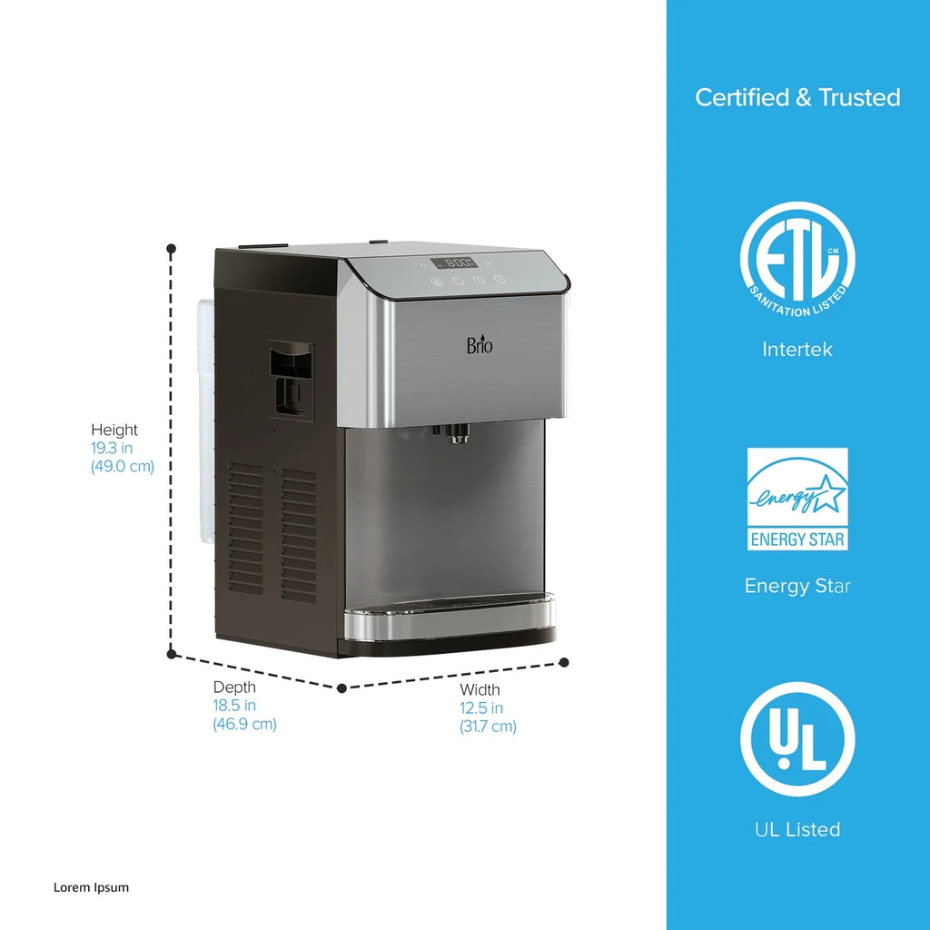 Countertop 3-Stage Water Cooler Dispenser, Height 19.3" F94691