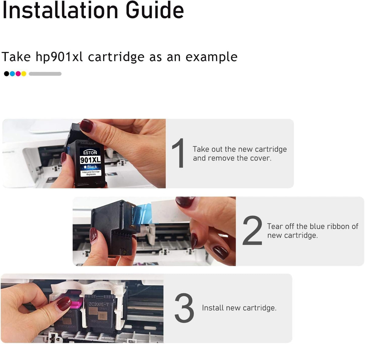 Remanufactured Ink Cartridges Black & Color 5Pack (3Black,2Color) B820