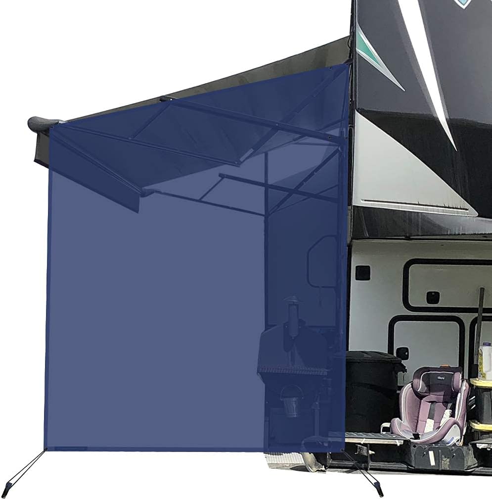 RV Awning Side Sun Shade Screen 9'X7' Black Mesh B3577
