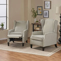 Taupe Tweed Fabric Recliner Set of 2 N37291