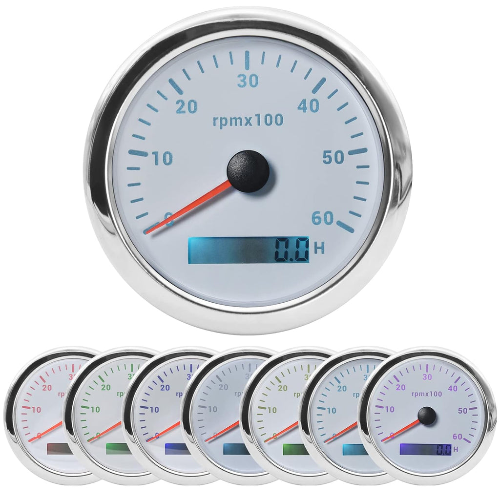 7 Colors 85mm 0-8000 RPM LED Tachometer Gauge I27455