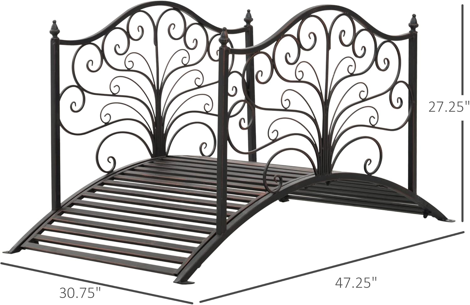 Black Bronze Metal Garden Bridge B186790