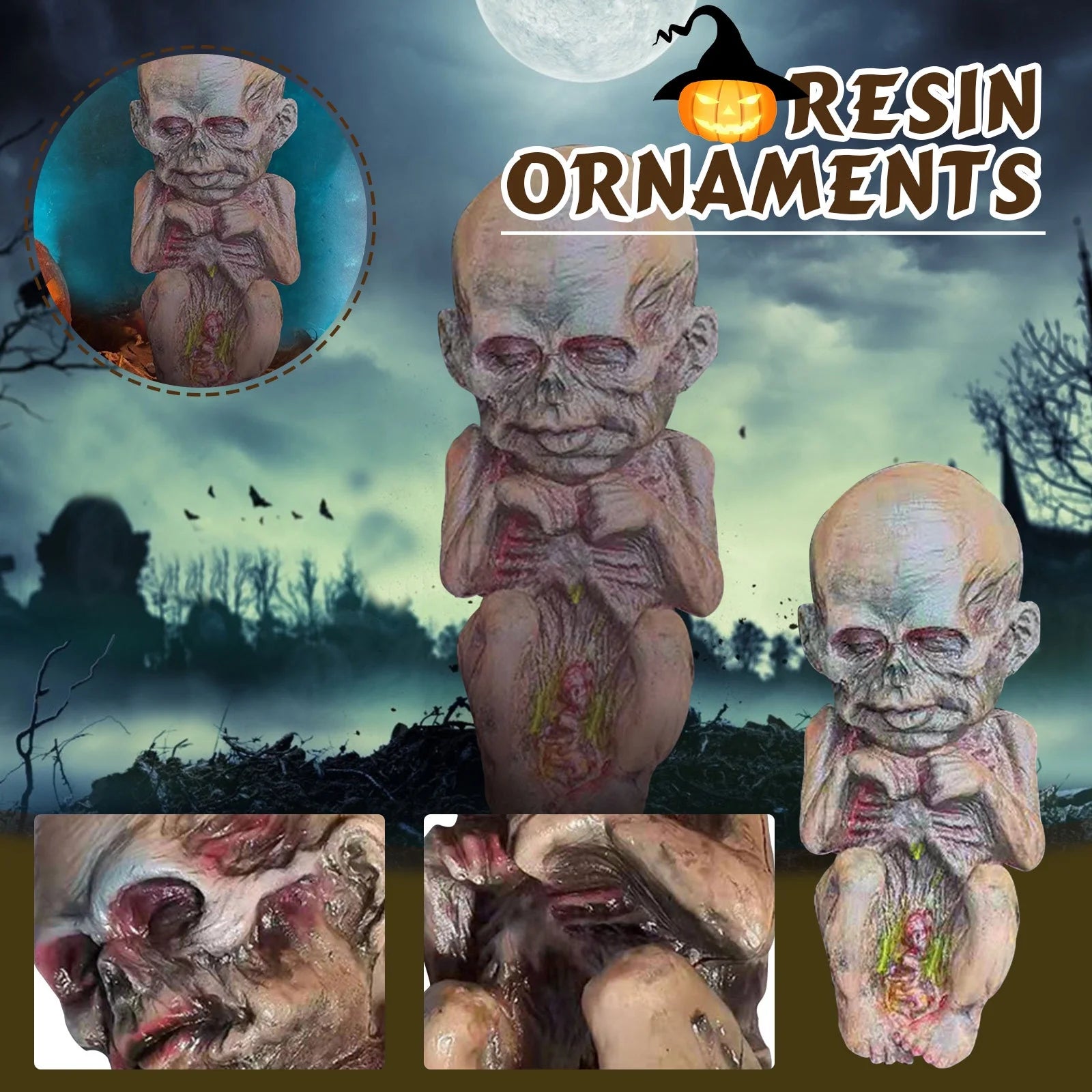 Halloween Mummy Doll Ghost Baby Crawling Corpse Imp Tricky Toy Scary Ghost Doll A7663
