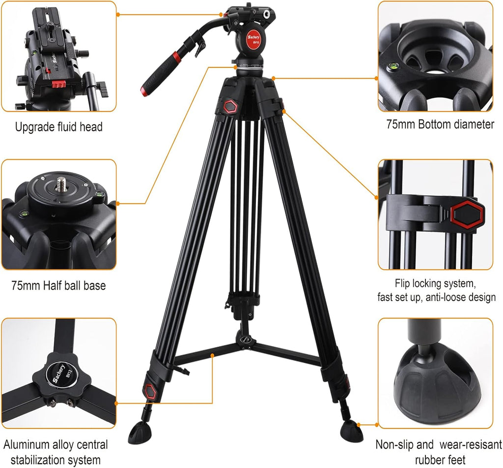 72 Inch Heavy Duty Tripod with Fluid Head R342