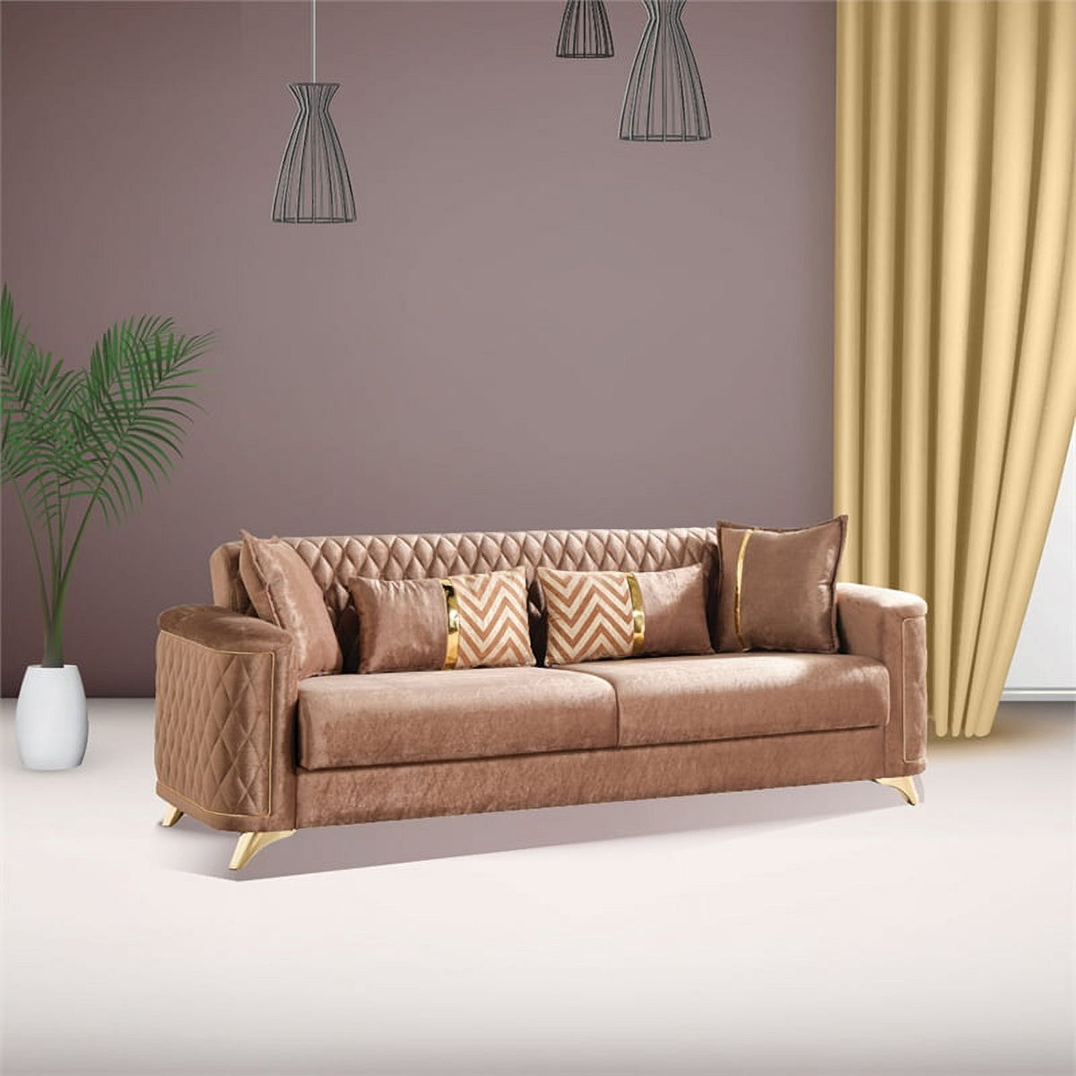 Copper Velvet Sofa L64873
