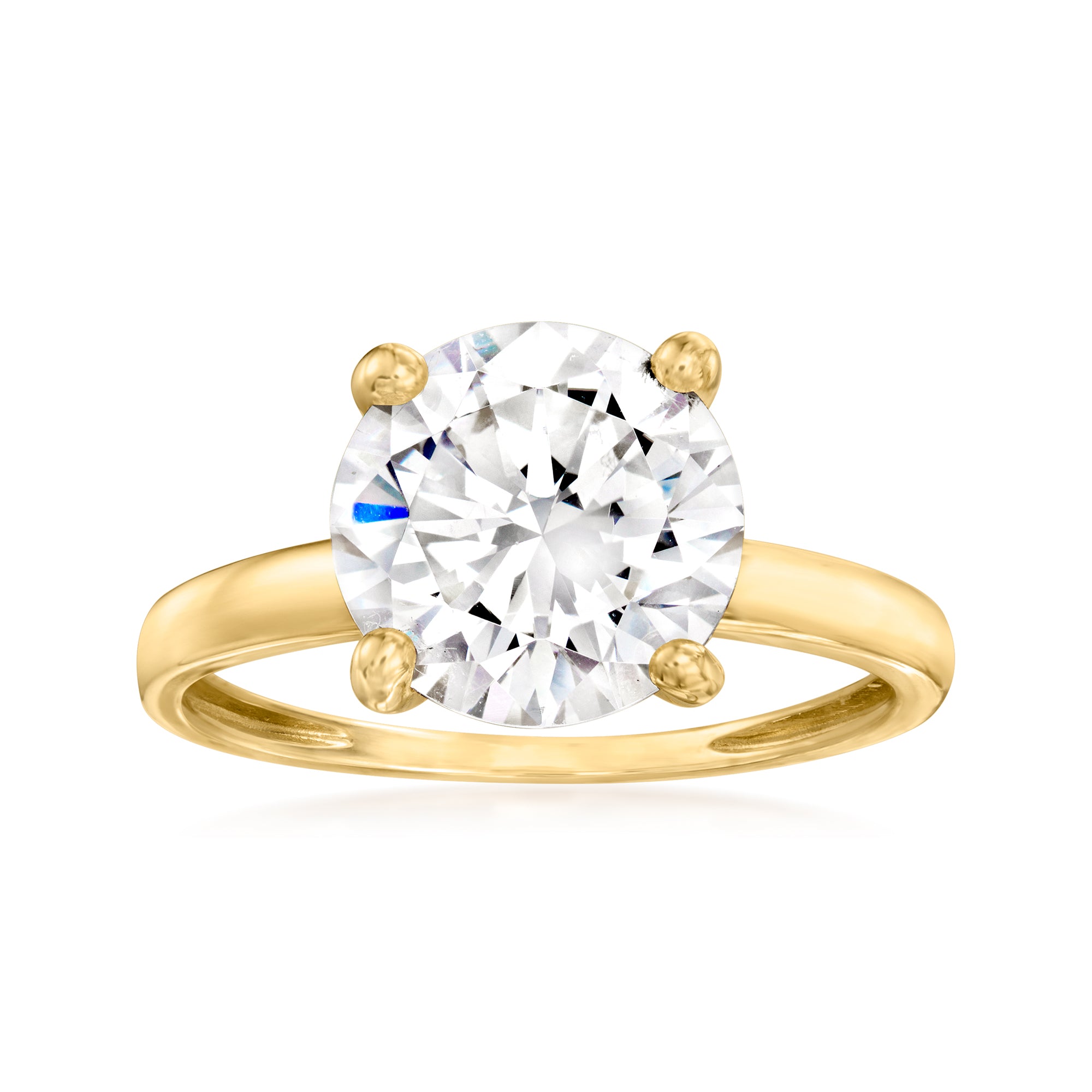 14kt Yellow Gold CZ Solitaire Ring O24214