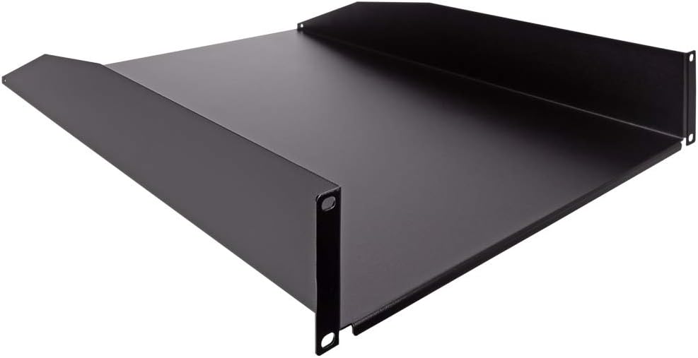 2U 19-Inch Rack Mount Cantilever Server Cabinet Shelf with Lip 22-Inches Deep Black R56889