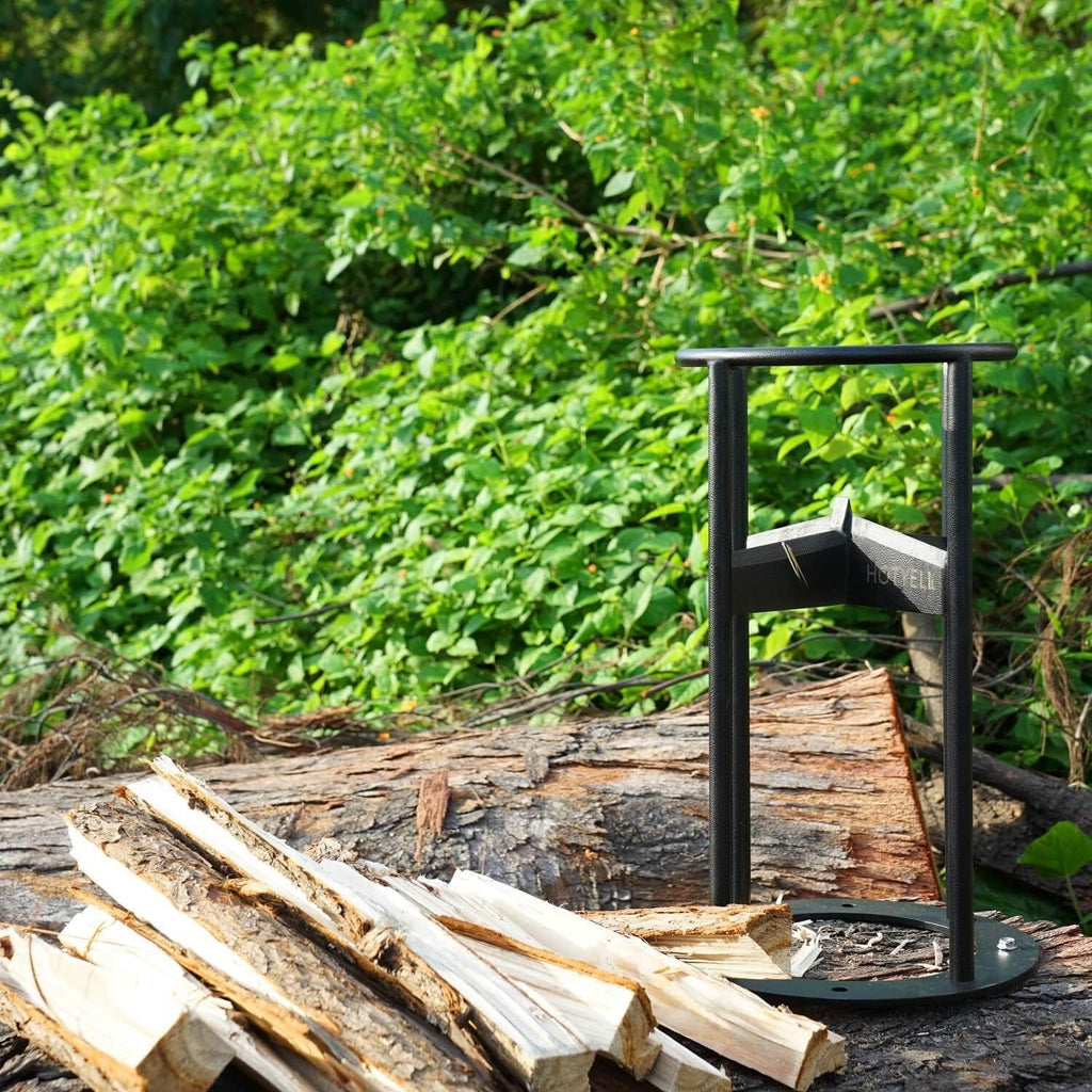High Carbon Steel Manual Log Splitting Wedge Tool with Canvas Firewood Carrier K45050