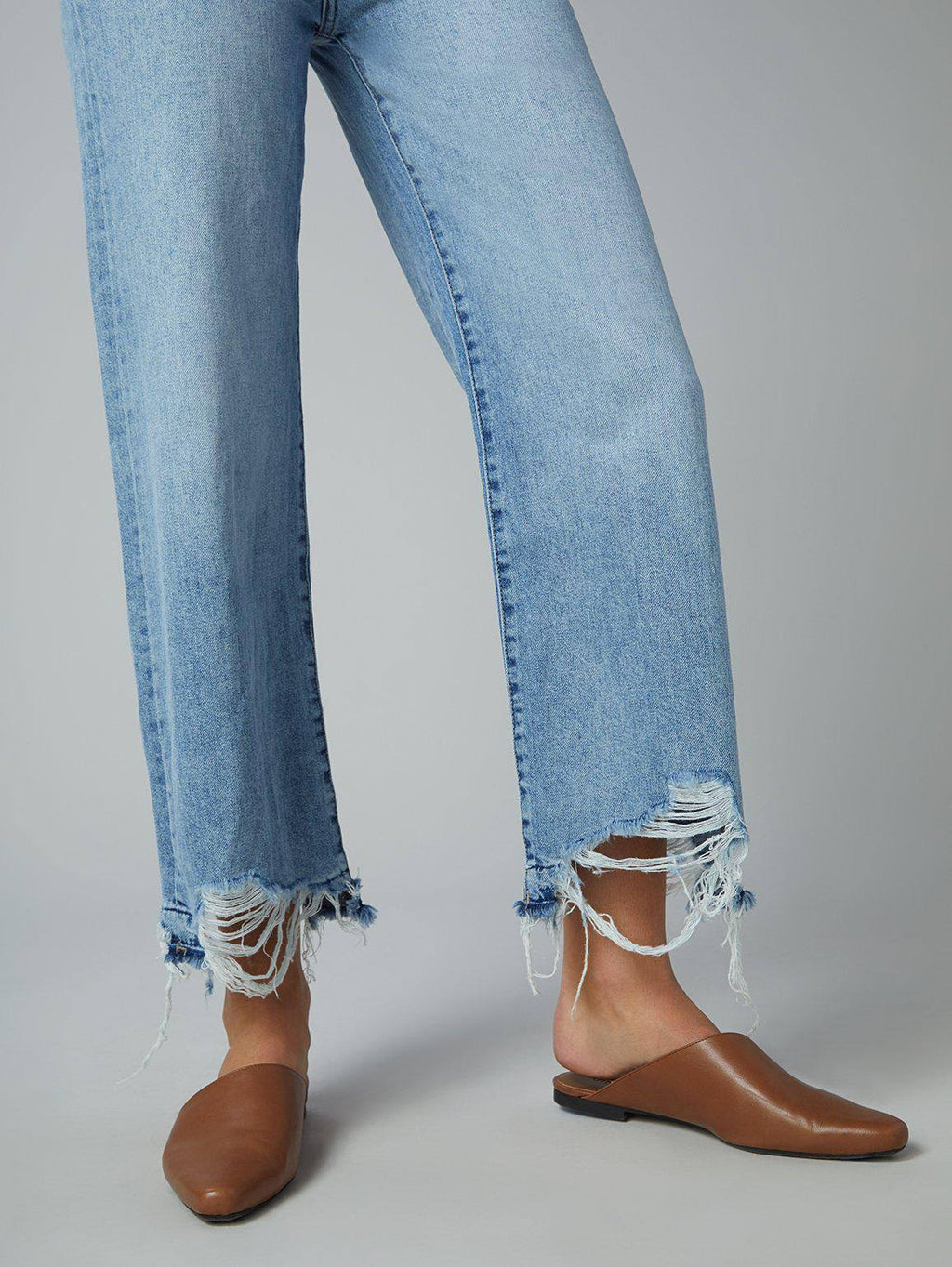 Slate Blue Wide Leg High Rise Jeans Q860
