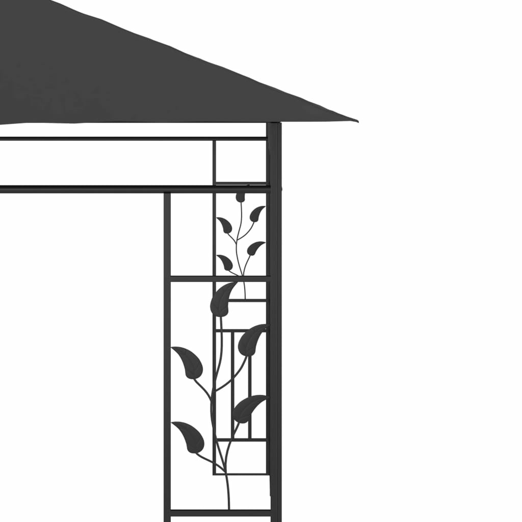 19.7'x9.8'x9' Anthracite Gazebo with Mosquito Net L7591