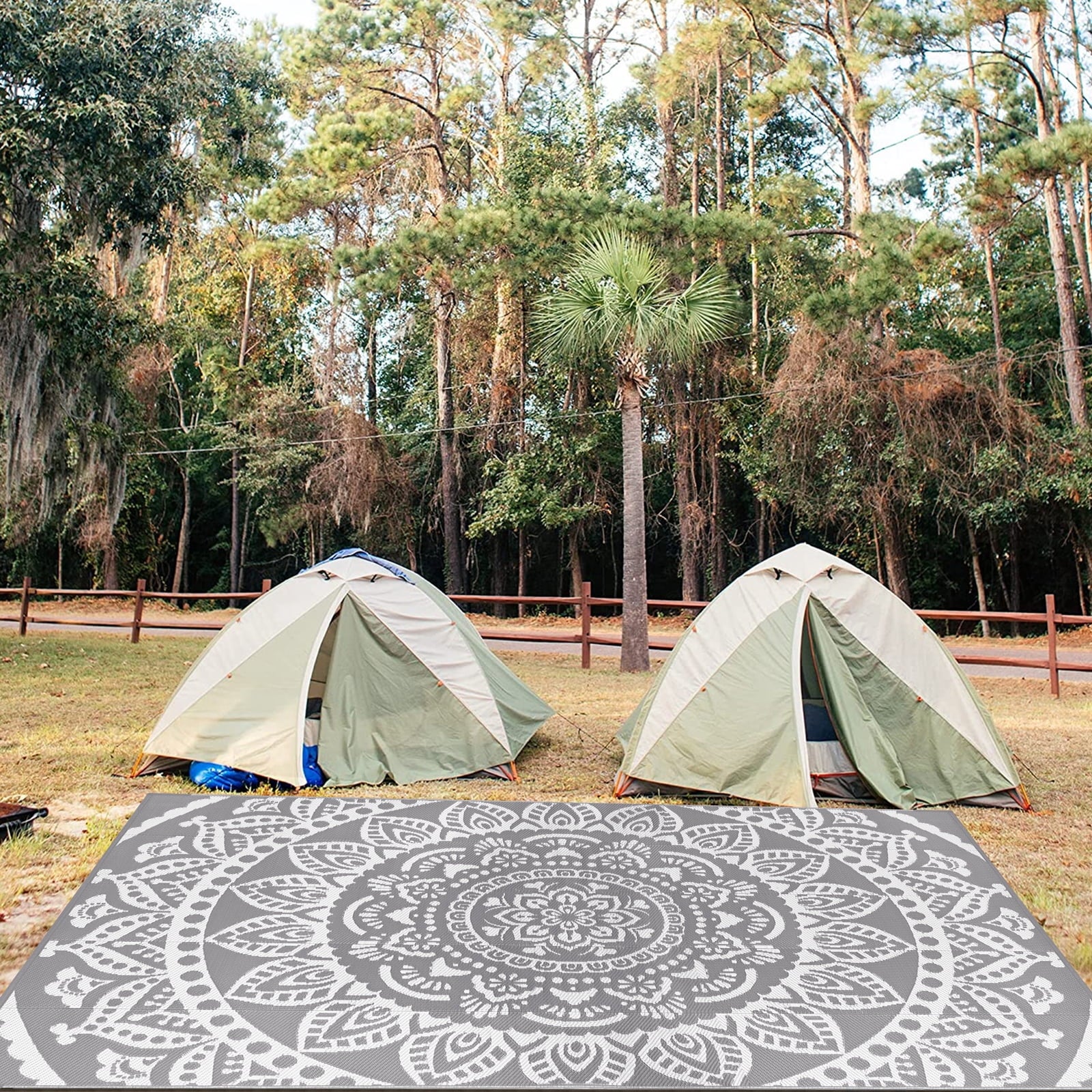 6'x 9' Reversible Outdoor Plastic Straw Camping Rug N1075