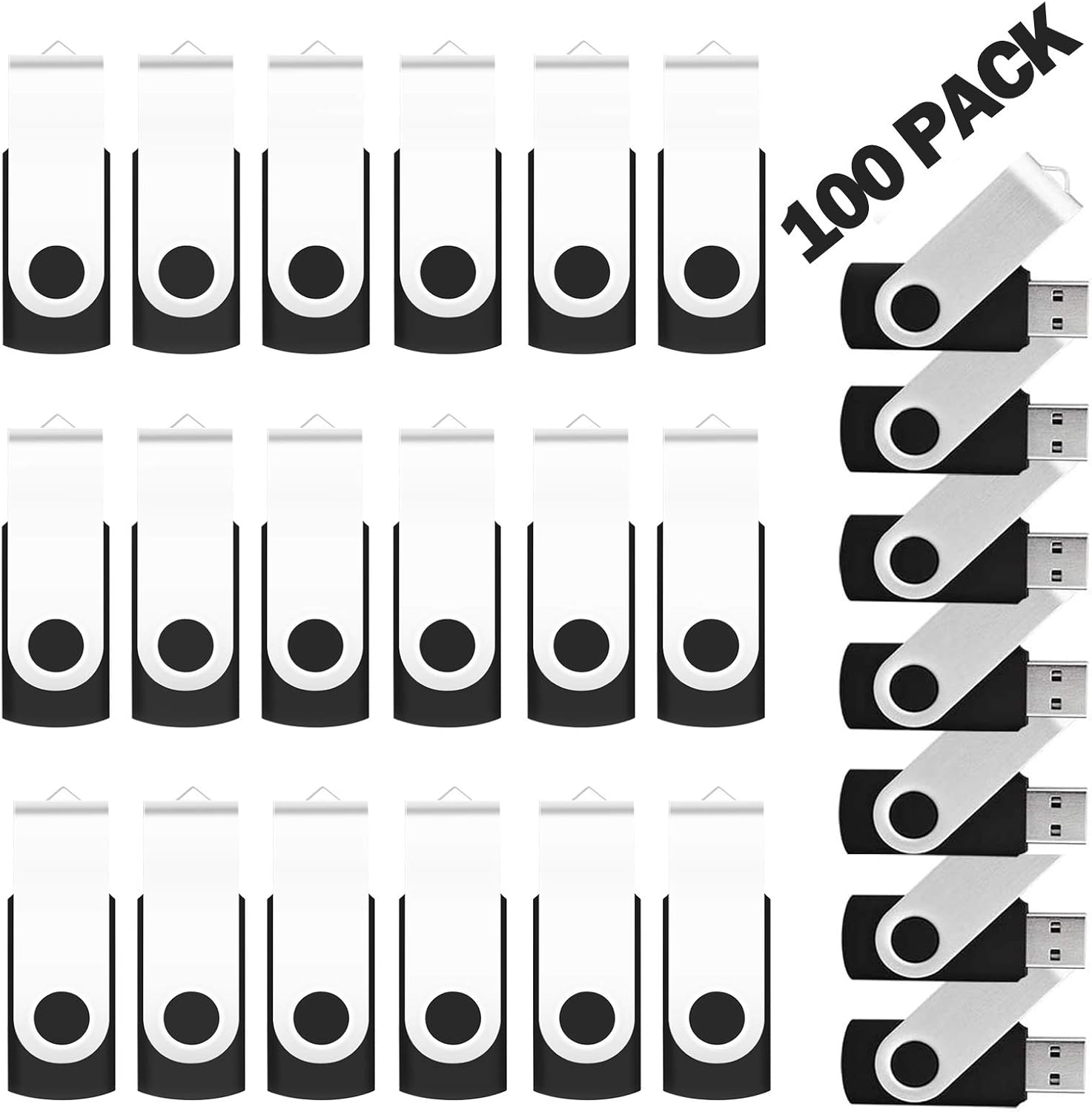 100PCS 4GB USB 2.0 Swivel Flash Drives E328682