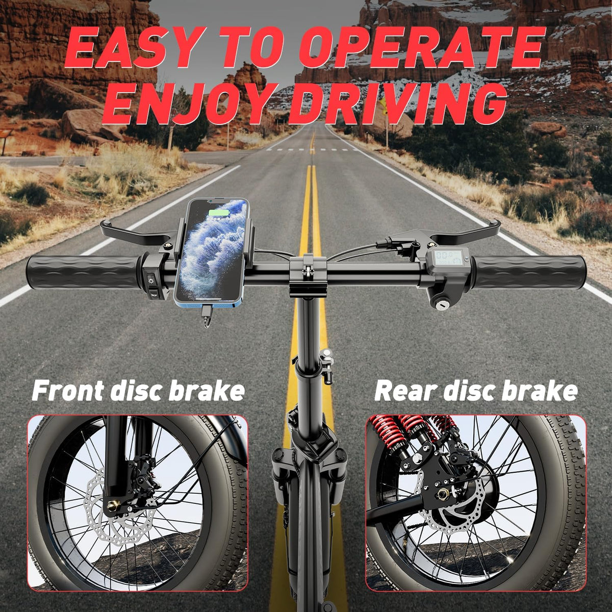 1200W 48V 20AH Removable Battery 16" Tire Folding Electric Bike R9934