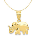 10K Yellow Gold Elephant Pendant Charm with Rope Chain Necklace 20'' M331086