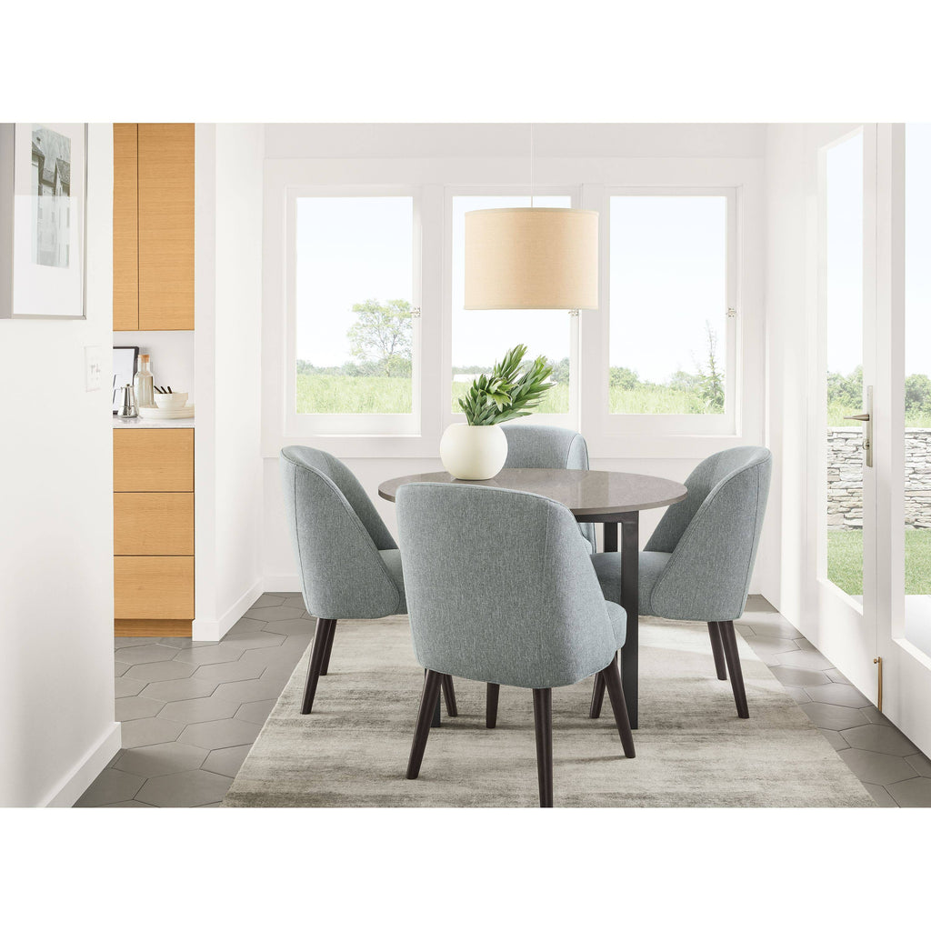 Modern Cora Side Chair in Sumner Linen with Charcoal Legs White Brown Performance Fabric X419103