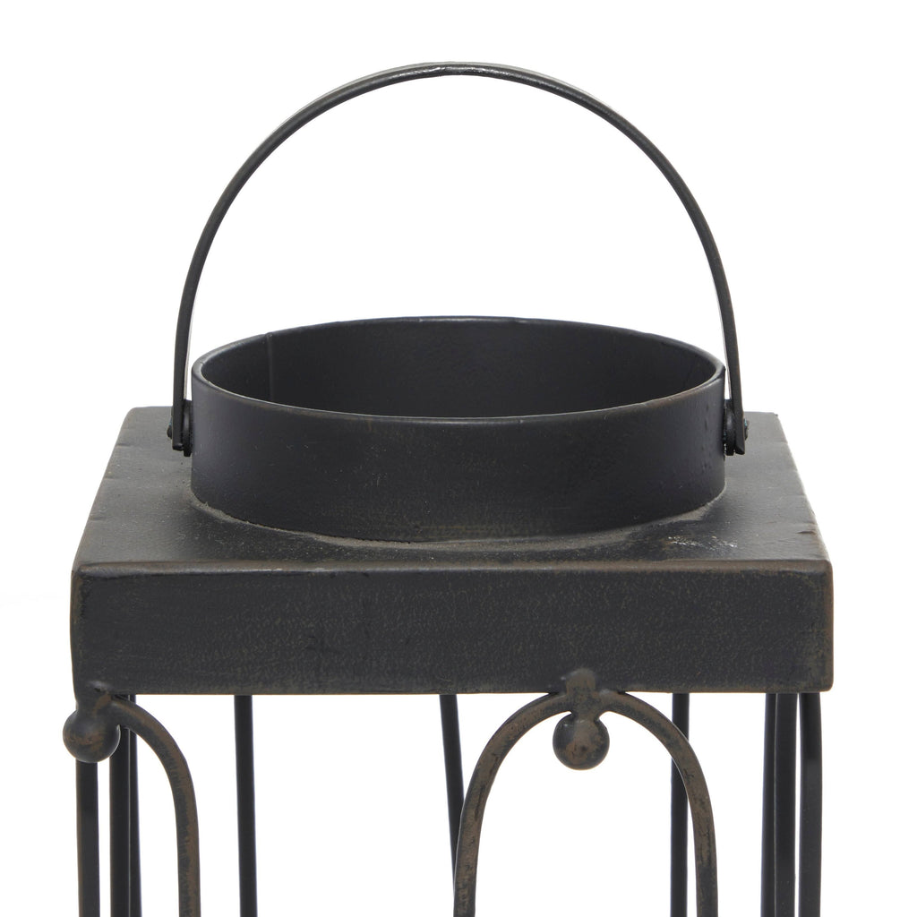 Metal Glass Candle Lantern Set of 2 K931