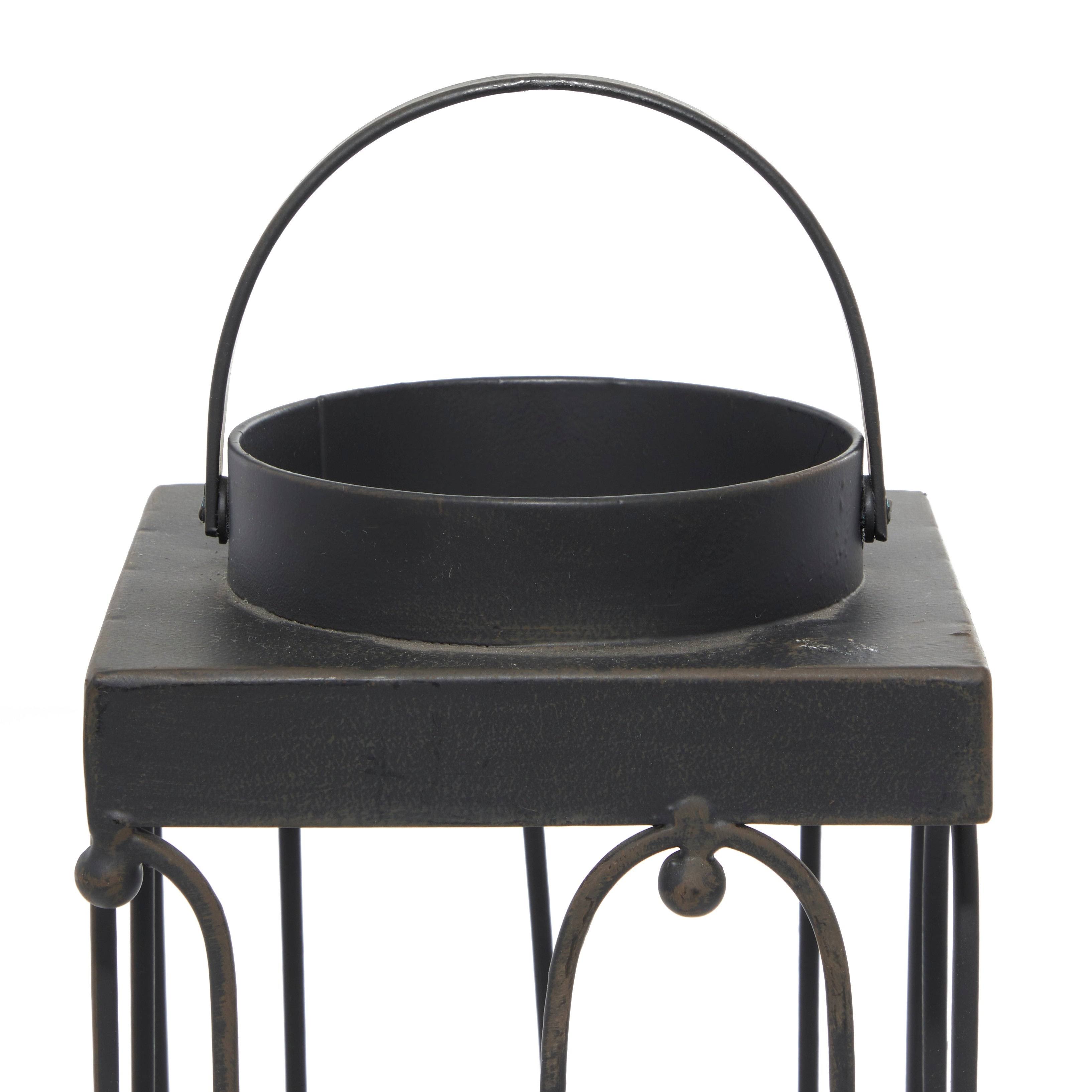 Metal Glass Candle Lantern Set of 2 K931