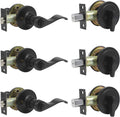 Satin Nickel Entry Lever and Single Cylinder Deadbolt Combo Pack, Keyed Alike Handleset Y678