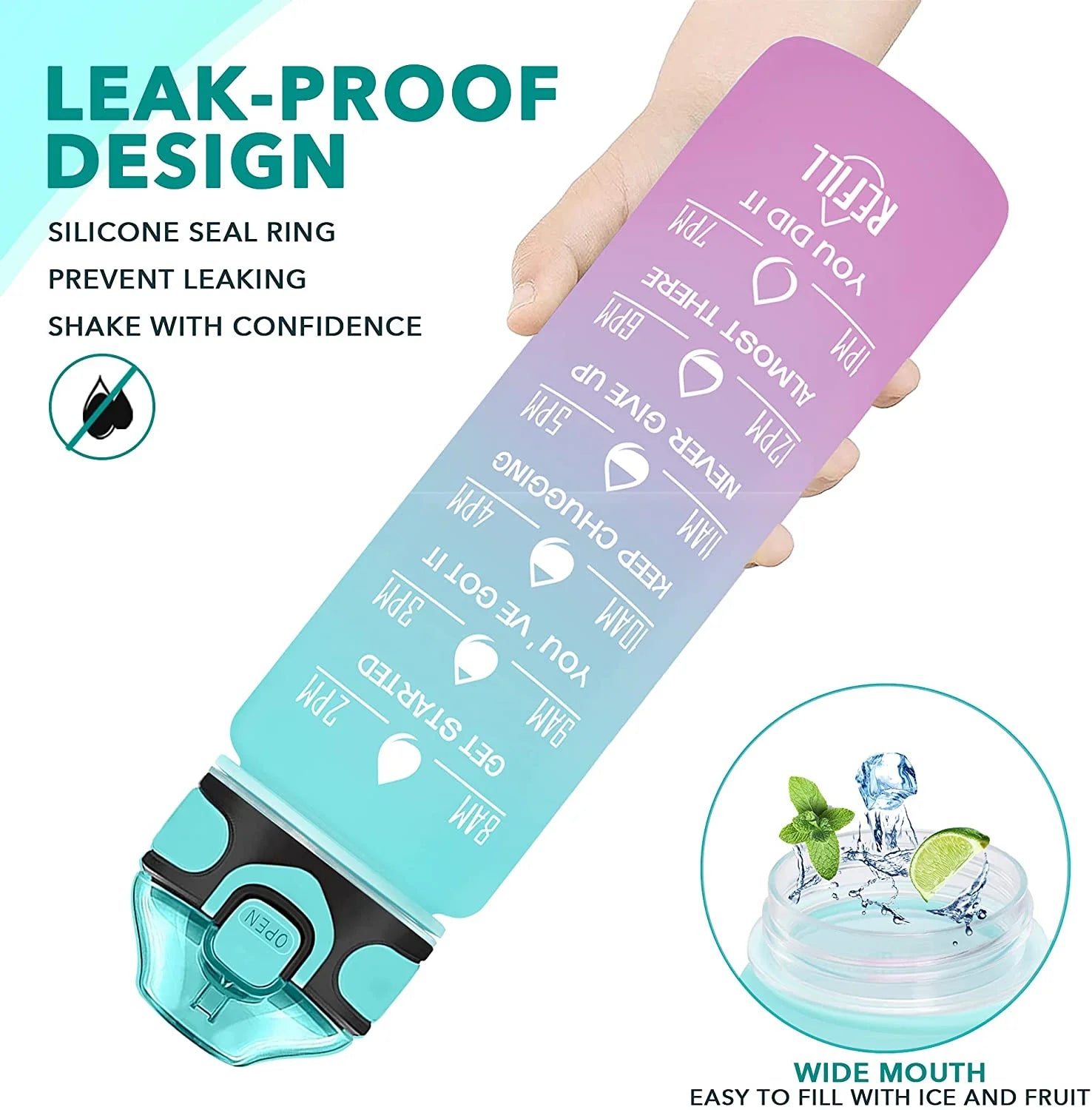 32 oz Water Bottle with Straw and Carrying Strap P22891