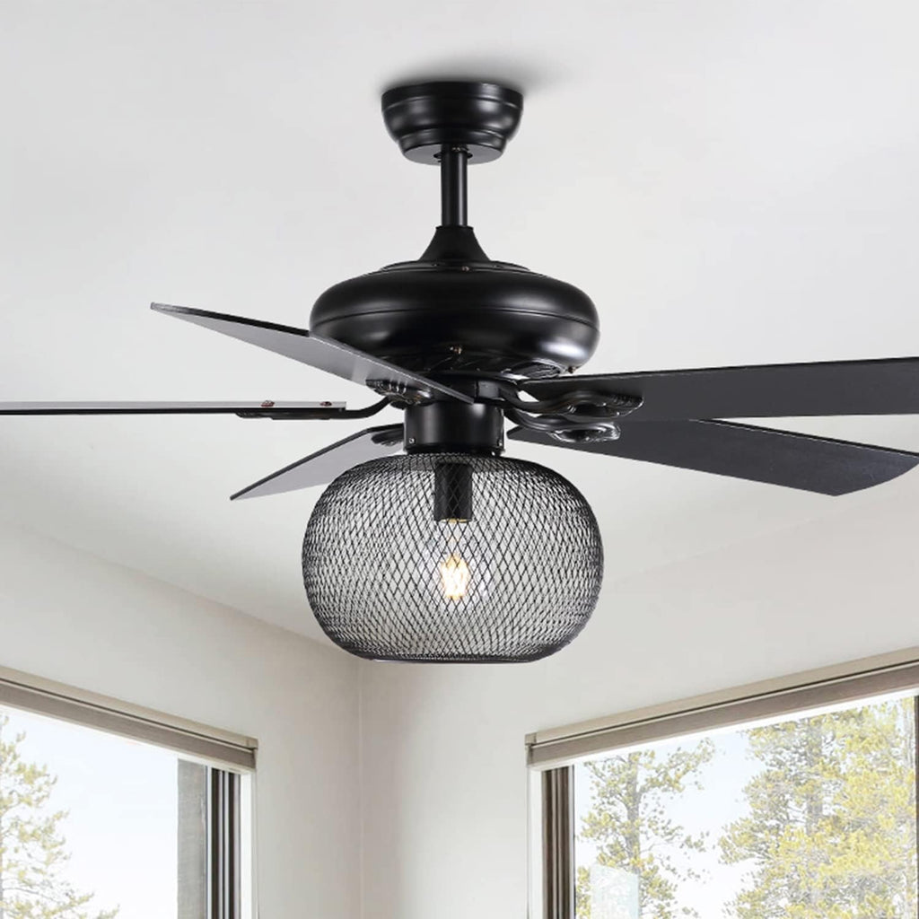 50 Inch Black Industrial Ceiling Fan with Remote Z2466