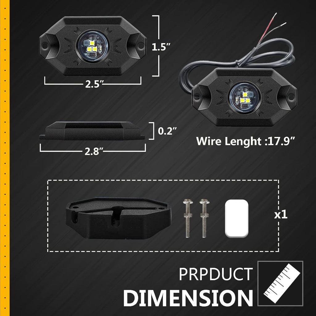 White 12Pods Waterproof LED Underglow Light U77237