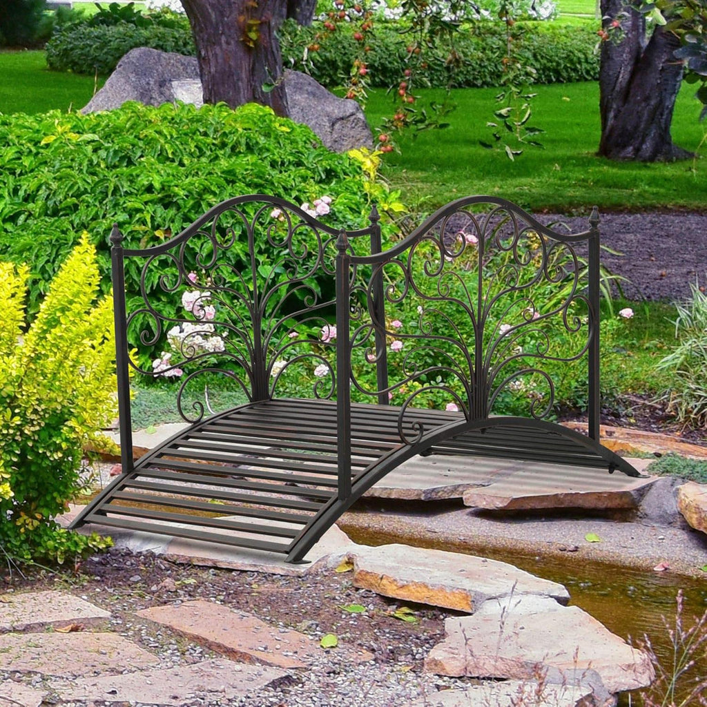 Black Bronze Metal Garden Bridge B186790