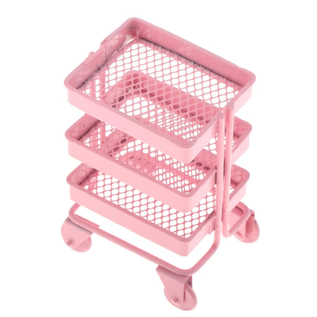 Mini 3 Tier Storage Shelf Dollhouse Decor Accessory K981