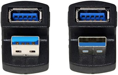 1 Set Up & Down Angled USB 3.0 Adapter A Male to Female Extension 180 Degree 5Gbps E409