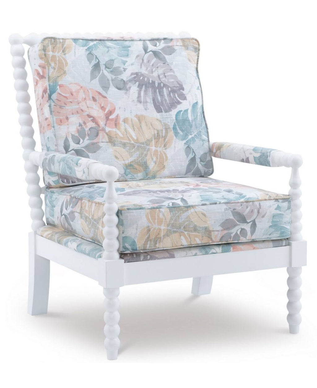 White Spindle Wood Frame Chair M1071