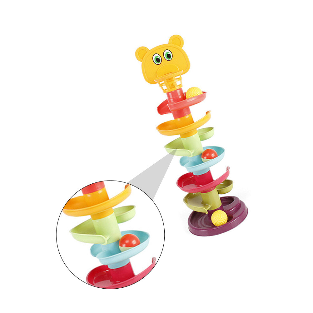 Kid Track Sliding Ball Tower Toy Stacking Toy with 3 Balls Y1165