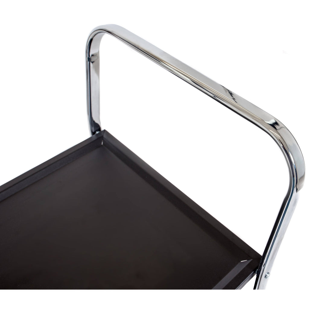 Black 3 Shelf Collapsible Metal Utility Cart Q955