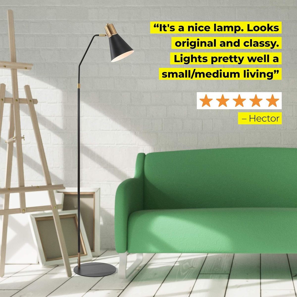 Gold Metal LED Task Floor Lamp D907395