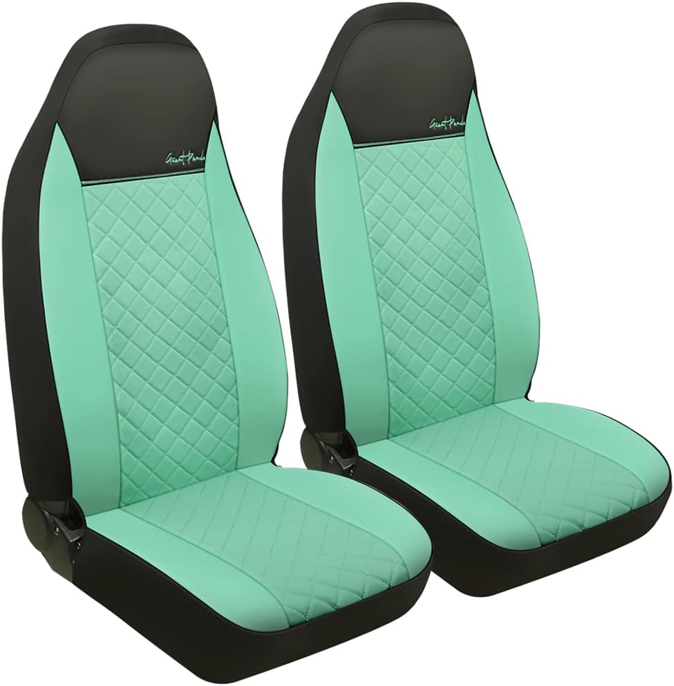 Black Faux Leather Front Seat Covers Pack of 2 Z985693