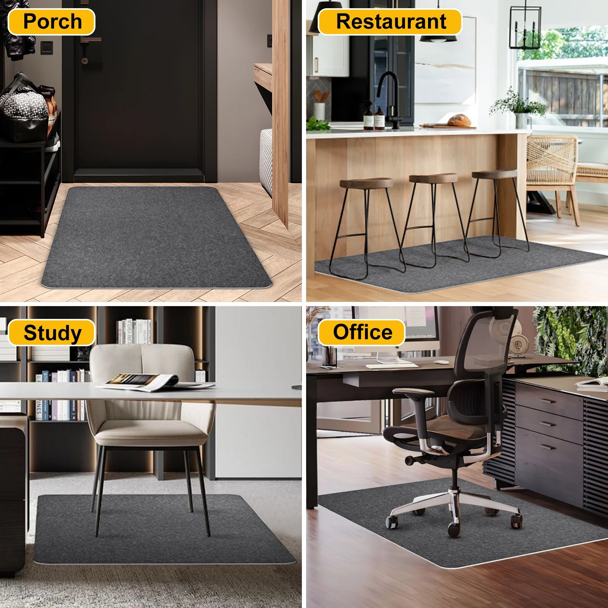 Office Chair Mat for Carpet 55"x35" Hardwood Floor Protector Mat W76793