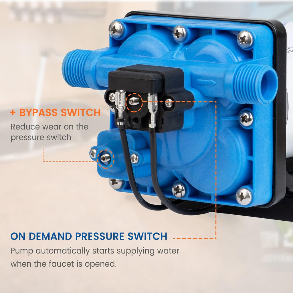 110V AC Water Pressure Pump 5.0GPM 55PSI Self Priming RV Water Pump X312