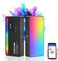 RGB LED Video Light, 15W, 360° Full Colors, CRI 96+, 5000mAh Battery, 2800K-10000K, Pack of 2 W7393