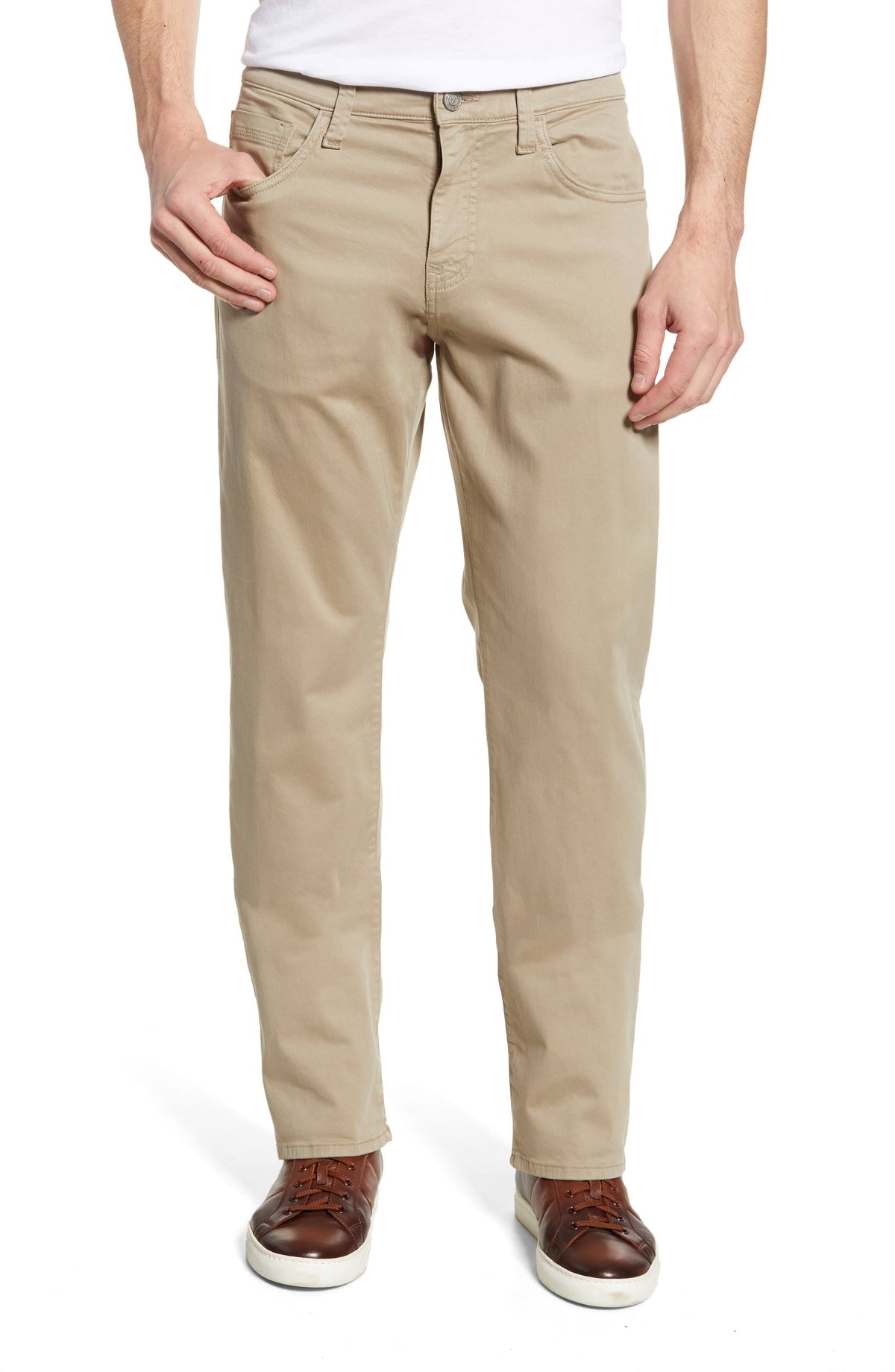 Beige Twill Relaxed Straight Pant P792411