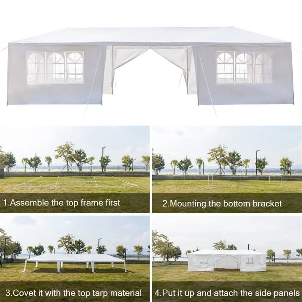 10'x30' Outdoor Canopy Tent with 8 Removable Sidewalls Q502