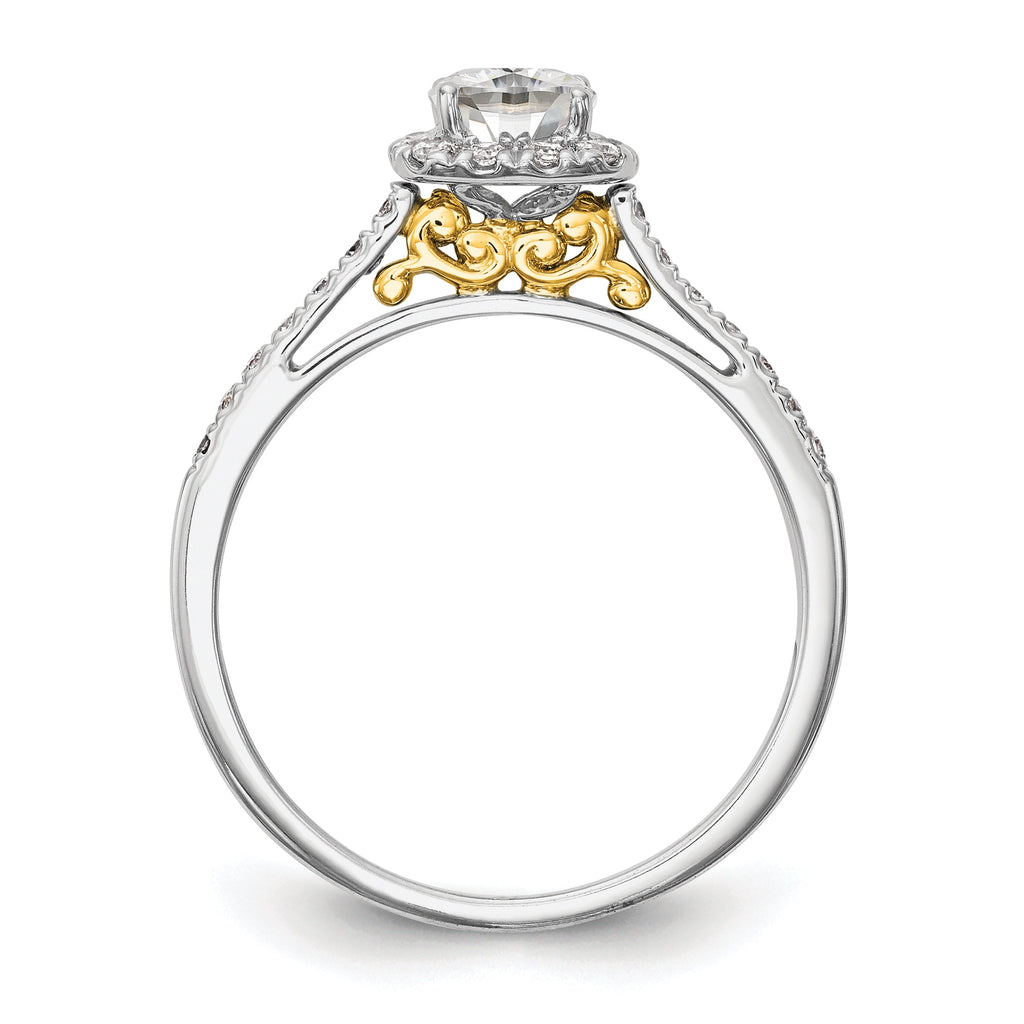 1.25ct CZ Solid 14k Cushion Halo Engagement Ring N662