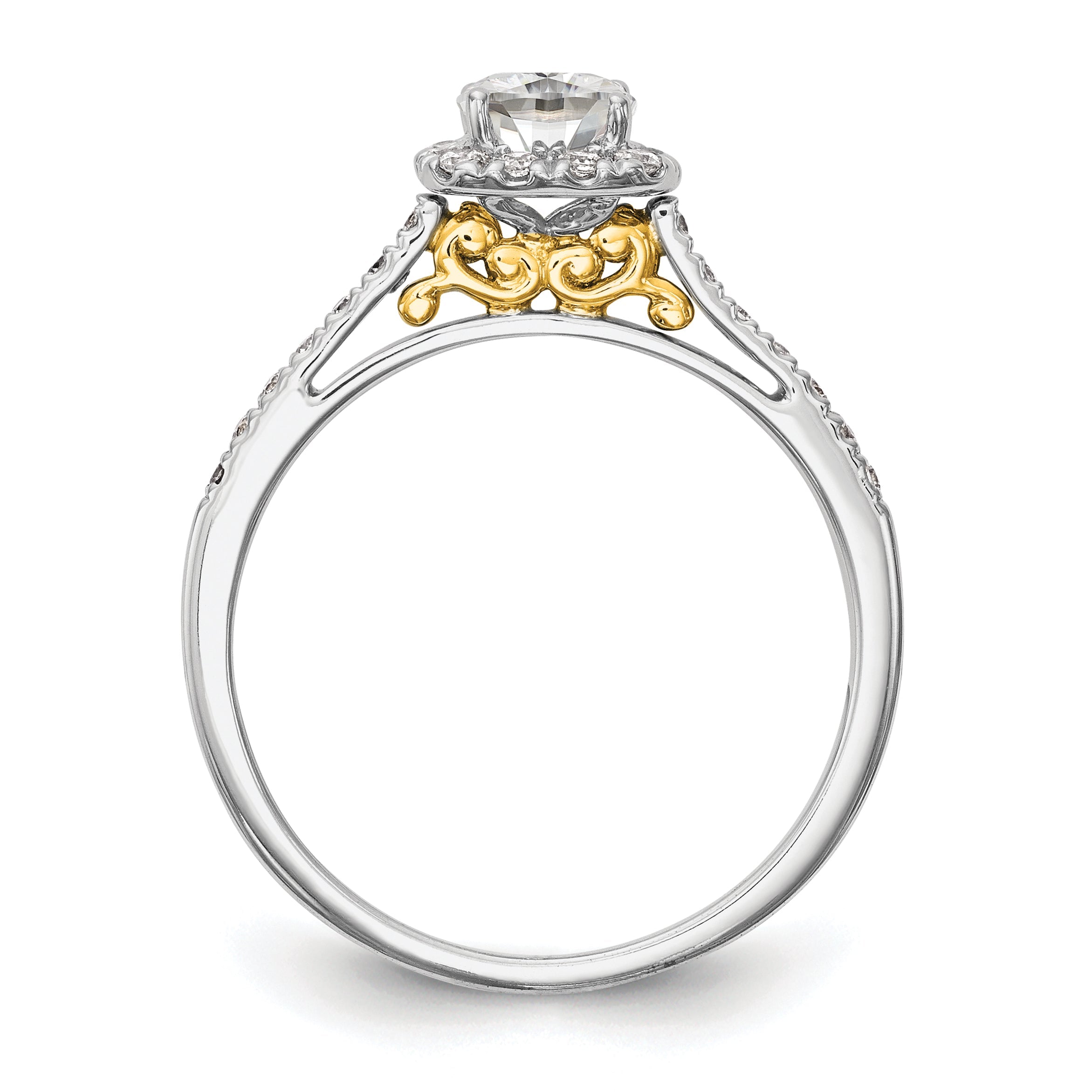 1.25ct CZ Solid 14k Cushion Halo Engagement Ring N662