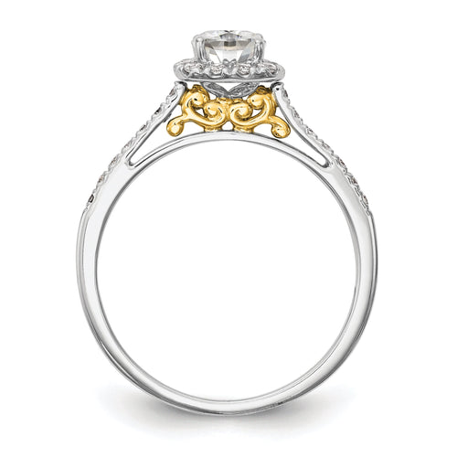 1.25ct CZ Solid 14k Cushion Halo Engagement Ring N662
