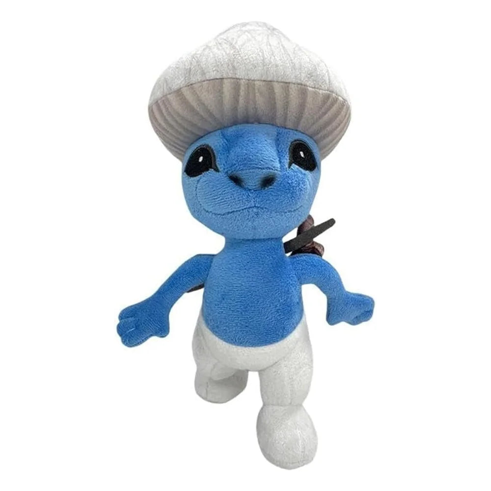 Blue Mushroom Cat Plush Toy 10'' Stuffed Animal Plushie Doll F5894